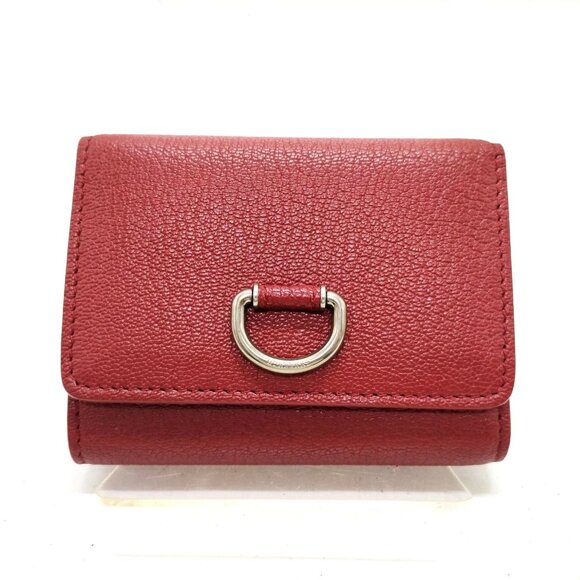 Burberry Wallet Red Leather 200-082425 - Picture 1 of 9